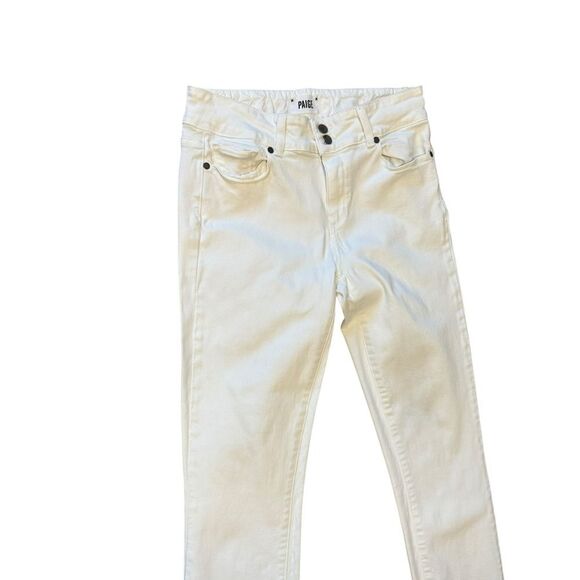 PAIGE Hidden Hills Straight Leg High Rise Jean Optic White - Picture 6 of 11